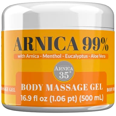Arnica 35 Arnica Body Massage Gel – Water-Based Cosmetic Massage Gel with Arnica Montana, Fast-Absorbing Lightweight Texture, Non-Greasy Feel, Dermatologically Tested, 16.9 fl oz