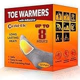 WORLD-BIO Toe Warmers with Adheasive - Long Lasting Safe Natural Odorless Air Activated Warmers - Up to 8 Hours of Heat - 10 Pairs