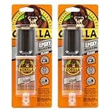 Gorilla 2 Part Epoxy, Clear Epoxy, 0.85 Ounce Syringe (Pack of 2) - 5 Minute Set, Incredibly Strong Bonding