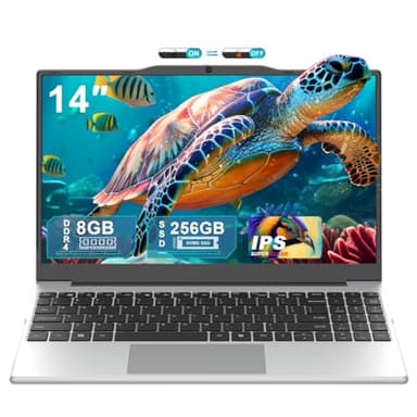 Nmybwo 14" Portable Laptop Computer, N5095 CPU,8GB RAM(Up to 64GB Expansion),256GB NVMe SSD,FHD IPS Display,Win 11 Pro,Numeric Keypad,2.4/5G WiFi,BT4.2,for Student and Business(Silver)