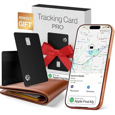 SPOTMINDERS Apple MFi Certified Credit Card Wallet Tracker PRO (iOS Only) Works with Apple Find My Tracking Card for Wallet Rechargeable Tag IP68 0.07in Slim iPhone Item Finder for Luggage Tags Purse