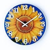 Yoiolclc Outdoor Clock Waterproof-Decorative Sun Flower Wall Clocks for Pool Patio Porch Garden(12 Inch,Sunflower)