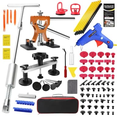 AUTOPDR Paintless Dent Repair Kit for Cars, Professional Dent Puller Tools with Bridge Puller, 2-in-1 Slide Hammer, Hot Glue Gun & Puller Tabs, PDR Kit Dent Removal Tools