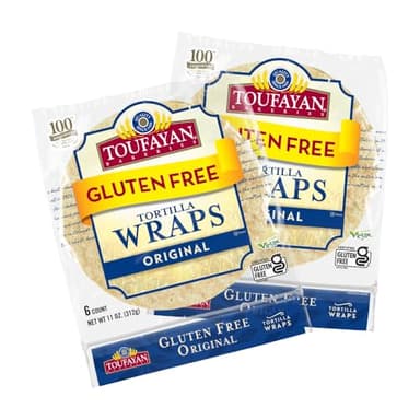 Toufayan Gluten Free Wraps, Original – Soft 9″ Tortillas | Freeze on Arrival | 2 Pack (12 Wraps Total)