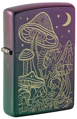 Zippo Laser Mushrooms Design Iridescent Pocket Lighter