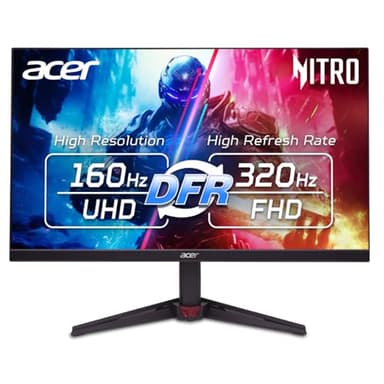 acer Nitro 27” 4K UHD 3840 x 2160 Gaming IPS Monitor | AMD FreeSync Premium | Up to 160Hz Refresh Rate with DFR to FHD 320Hz| Up to 0.5ms | 1 x Display Port 1.4 & 2 x HDMI 2.1 Ports | VG270K V4bmiipx
