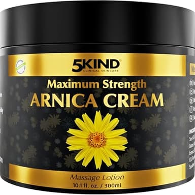 5kind Extra Strong Arnica Cream for Bruising and Swelling 10.1 Fl Oz - Arnica Bruise Cream Extra Strength Fast Healing Thin Skin - High Concentration Arnica Montana Extract for Bruises-Natural Formula