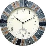 UMEXUS Indoor Outdoor Clock and Thermometer, 13 Inch Large Waterproof Wall Clocks, Retro Silent Non-Ticking Battery Operated Weatherproof Decor for Garden Kitchen Bathroom