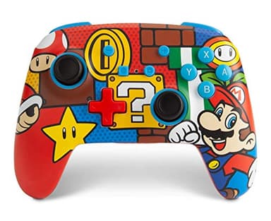 PowerA Enhanced Wireless Controller for Nintendo Switch/Switch 2 / Switch Lite/OLED Model - Mario Pop - Gamepad, game controller, Officially Licensed