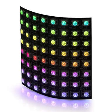 BTF-LIGHTING WS2812B RGB 5050SMD Individually Addressable Digital 8X8 64 Pixels 3.1in x 3.1in LED Matrix Panel Flexible FPCB Full Color Works with SP107E,WLED etc Image Video Display DC5V