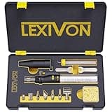LEXIVON Butane Soldering Iron Multi-Purpose Kit | Cordless Self-Igniting Adjustable Flame 7-Tip Set | Pro-Grade (LX-770)