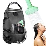 Unniweei Solar Portable Shower Bag, 5 Gal/20L Solar Heating Camping Shower Bag with Removable Hose&On-Off Switchable Shower Head, Compact Camping Shower for Camping, Hiking, Traveling, Beach Swimming