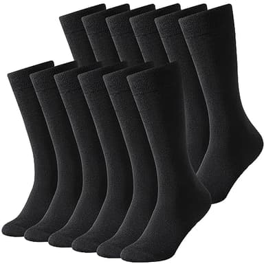 BONANGEL Thin Merino Wool Socks for Men, Mens Black Winter Thermal Wool Dress Crew Hiking Socks