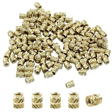 Moicstiy 150 Pcs M2 Threaded Inserts, M2x4x3.2 Heat Set Insert for 3D Printing, Brass Metric Knurled Nuts