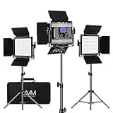 GVM RGB LED Video Lighting Kit, 800D Studio Video Lights with Panel, APP Control for YouTube Photography Lighting, , 3200K-5600K, 8 Kinds of The Scene Lights, 3 Packs