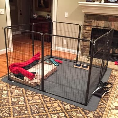 GUTINNEEN Dog Playpen Indoor Dog Pen Outdoor Puppy Fence 8 Panels Pet Playpen with Doors for Large/Medium/Small Dogs,8 Panels,31 Inch