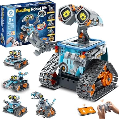Sillbird Robot Building Kit with Remote Control STEM Gifts for Kids Age 8-12, Coding Robotics Technic Toy Set for Boys' Birthday, Buildable 5-in-1 Models with 435 Pieces