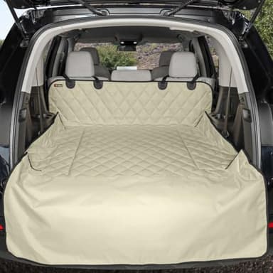 4Knines SUV Cargo Liner for Dogs – Dog Trunk Cover – Heavy-Duty, Waterproof Pet Seat Protector – Durable Cargo Liners for Dogs – USA-Based Company - Small (Tan)