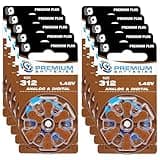 Premium Batteries Size 312 PR41 1.45V Hearing Aid Batteries Brown Tab (60 Batteries)