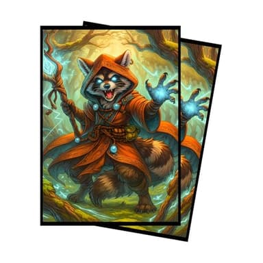 Raccoon Enchanter MTG Card Sleeves (Smooth) - 104 Count Standard Size TCG Sleeves - Compatible with Magic The Gathering - Double Sleeving - Original Art Design, Premium Protection
