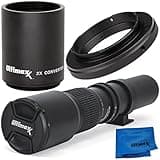 Ultimaxx 500mm/1000mm f/8 Multi-Coated Lens Kit for D7200 D7100 D7000 D5500 D5300 D5200 D5100 D5000 D3300 D3200 D3100 D3000 D700 D600 D500 D90 D80 D70 D60 D50 and Other Nikon DSLR Cameras