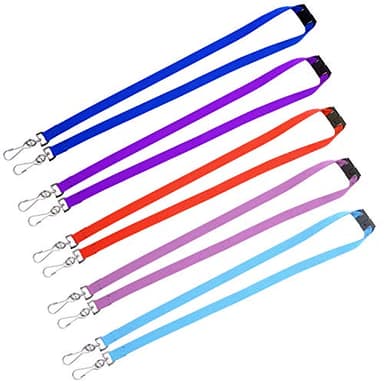 Wisdompro Face Mask Lanyard, 5 Pcs Double Hook Lanyard with Safety Breakaway Buckle, Mask Holder Around Neck for Kids and Adults - 5 Colors