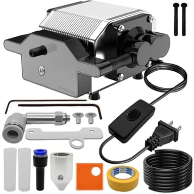 Air Assist for La-ser Cutter and Engraver, Air Assist Pump for La-ser Cutter, Stable 30L/min Airflow, for D1,D1 Pro La-ser Engraver and Other Cutter, Remove Smoke, Dust, Protect La-ser Lens.