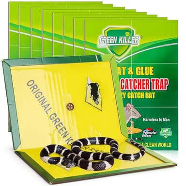 8 Pack Jumbo Sticky Snake Traps, Super Sticky Glue Trap for Snakes Mice Rats Cockroaches Spiders, Large Snake Glue Trap Control Outdoor Home Garden Yard Farm, Rat Glue Board, Easy to Set, 11.5" x16.6"