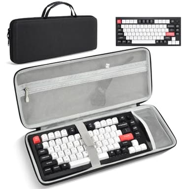 75% 84-Key Keyboard Case, Hard Travel Carrying Case Bag for Aula F75 Pro 75% Keyboard, Compatible with Redragon K673 PRO, Keychron K2 Version 2/K2/Q1/V1, ASUS ROG Azoth 75% Keyboard Protector, Black