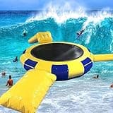 Hlixzoy Inflatable Water Trampoline, Lake Trampoline, Slide Water Trampoline, Splash Pad, Kids and Adult Swimming Platform, Trampoline Water Park,10ft