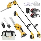 Cordless Pole Hedge Trimmer Electric Shrub Trimmer Long Reach Pole Saw for Tree Trimming, 20V Handheld Grass Cutter, Hedge Trimmers Cordless with Battery for Garden, Lawn