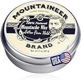 Mountaineer Brand Unscented Mustache Wax | Strong and Extra Firm Hold | All Natural Ingredients with Beeswax | Grooming Beard Moustache Wax For Men | Made in USA | 2oz