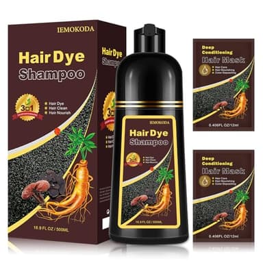Yocisku Coffee Hair Dye Shampoo 3 in 1 for Gray Hair Coverage, Long-lasting Hair Color Shampoo Easy At-Home Use, Safe and Gentle Formula for All Hair Types 16.9 Fl Oz (Coffee)
