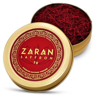 Zaran Saffron, Superior Saffron Threads (Super Negin) Premium grade Saffron Spice for Paella, Risotto, Tea's, and all Culinary Uses (2 Grams)