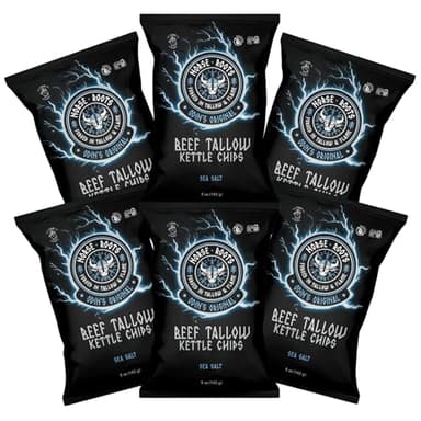 Norse Roots Beef Tallow Kettle Chips – Odin's Original (Sea Salt) – Seed Oil Free, Gluten Free, 6 Pack, 5 oz Bags