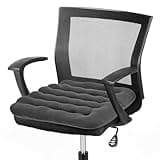 BUYUE Good Support Office Chair Cushion Padded, Soft Velvet Comfortable Non-Slip Seat Cushion for Computer Desk Kitchen Chair (1 Count, Gray)