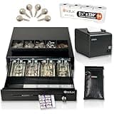 POS Hardware Bundle for Square System - 13" Square Cash Drawer - Square Thermal Receipt Printer- Square POS Systems for Small Business - Cash Register with Receipt Paper and Printer Square