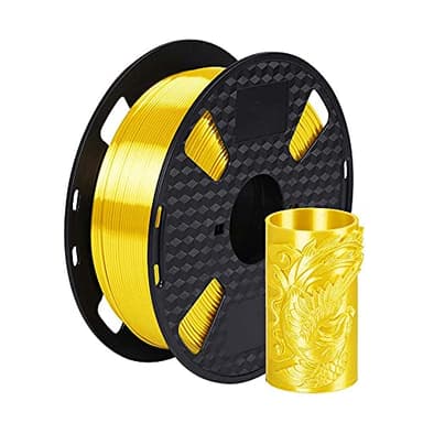 CC3D Shiny Silk Golden Yellow PLA Filament 1.75 mm 1KG 3D Printer Filament 2.2 LBS Spool 3D Printing Materials Silky Metallic Metal PLA Silk Golden Yellow Color