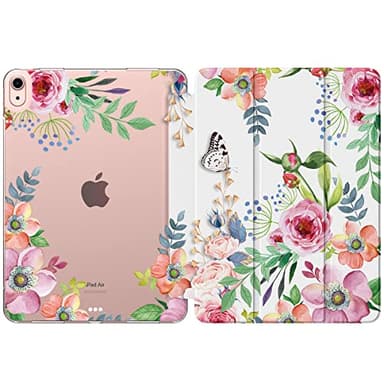 MoKo for iPad Air 11 Inch Case M4/M3/M2 2026/2025/2024, iPad Air 5th/4th Generation 10.9" 2022/2020, Translucent Frosted Soft TPU Back Cover, Slim Protective Cover,Auto Wake/Sleep,Fragrant Flowers