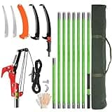 Manual Pole Saw, 26 ft Tree Pruner, Lightweight Tree Trimmers Long Handle Pruner Set, Sharp Steel Blade and Scissors Pole Saw for Trimming Palm, Pear Tree, Fir Tree, Other High Trees and Shrubs