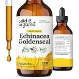 Wild & Organic Echinacea Goldenseal Tincture - Immune Support Drops with Echinacea and Goldenseal Root Extract - Vegan, Sugar & Alcohol-Free Liquid Supplement - 4 fl oz