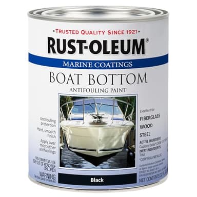 Rust-Oleum 396967​ Marine Flat Boat Bottom Antifouling Paint, Quart, Black
