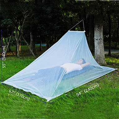 No-See-Ums Camping Mosquito Net Bed Compact and Ultra-Light for Travel，Finest Holes Mesh 2000 Noseeum Netting for Camping and Hiking, Without Sleeping Mat (Double Light Grey Color)