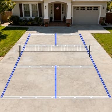 Reusable Pickleball Court Marking Kit, 44x20 Feet Durable Plastic Full-Court Pickleball Court Stencil Kit for Concrete, Instead of Paperboard, Easy Layout with All Accessories Included