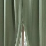 Sun Zero Belize 2-Pack Magnetic Closure Pleated Look Theater Grade 100% Blackout Back Tab Curtain Panel Pair, 52" x 84", Sage Green