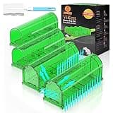 4 Pack 93 Holes Humane Mouse Traps Indoor for Home/Outdoor, Live Catch and Release Mice Traps, No Kill Mouse Catcher, Easy to Set and Reusable Humane Trap, Safe for Families and Pets