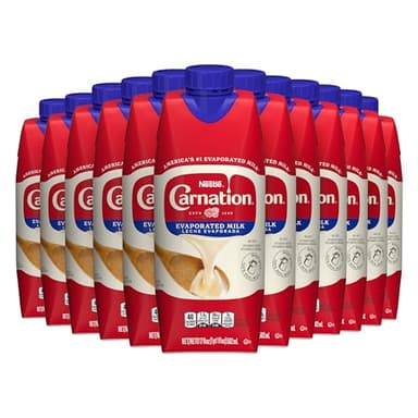Carnation NESTLE Evaporated Milk 17oz Tetra Carton, 204 Fl Oz, (Pack of 12)