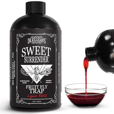 Dr. Killigan’s Fruit Fly Refill Liquid - Long-Lasting 24-Week Protection, Works with Apple Traps, Pet-Friendly and Safe for Everyday Family Use, Made in USA (16 oz)