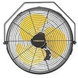 VINICAYA 12 Inch Wall Mount Fan, 2800 CFM Metal Industrial Wall Fan with Poweful Motor, 3 Speed, Indoor Use for Warehouse, Workshops, and Garage, ETL Listed