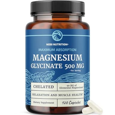 Magnesium Glycinate 500mg | High Absorption | Sleep, Muscle, Bone, Heart Health & Relaxation Support for Women & Men | Chelated Mag Glycinate | Magnesium Supplement | Vegan & Non-GMO | 120 Capsules